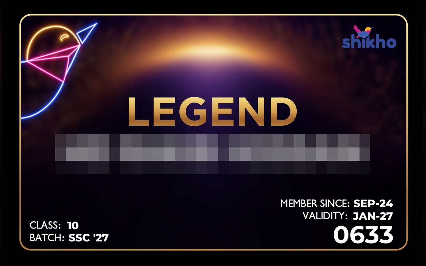 Card Generator - a generated Legend card, name protected