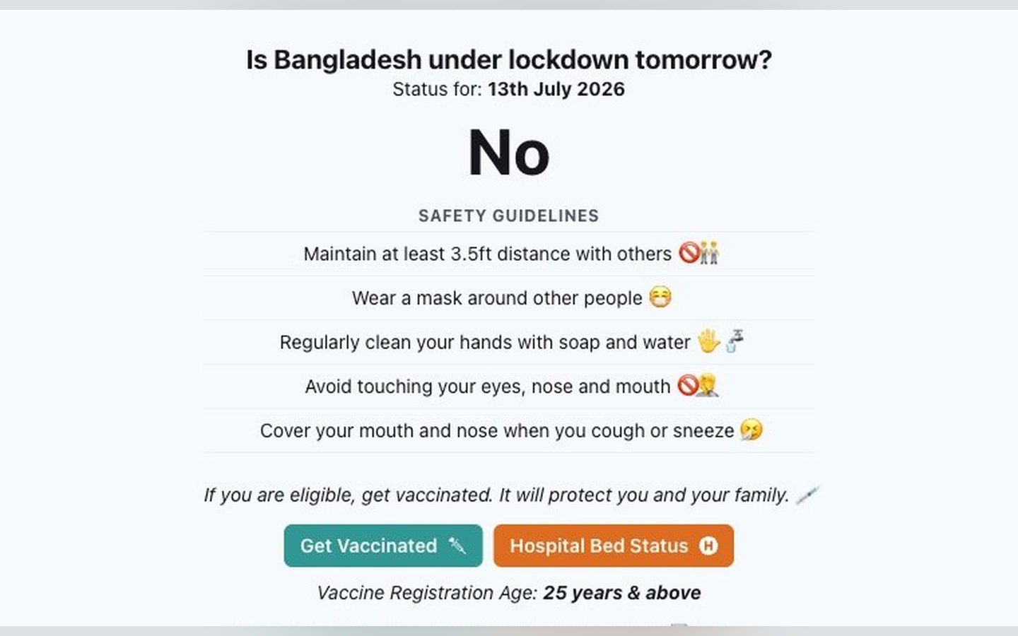 IsTomorrowLockdown - the site, still answering