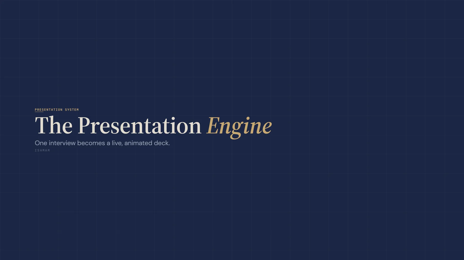 The Signal design system - deep-navy editorial title slide